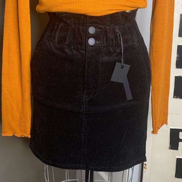 NWT C’est Toi Black Label Cord Paperbag Skirt sz S - Picture 2 of 9
